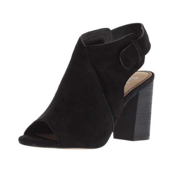 SPLENDID Nikolai Suede Leather Open Toe Booties in Black Size 10 - Picture 6 of 9